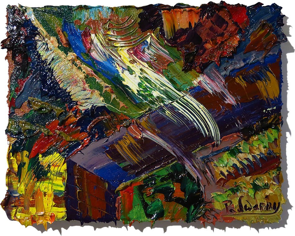 LANDSCAPE OIL█PAINTING VINTAGE█IMPRESSIONISm ART█SIGNED ABSTRACT ORIGINAL DECO A