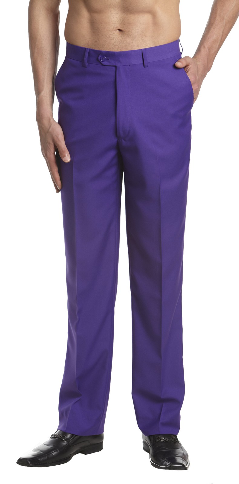 CONCITOR Men\'s Dress Pants Trousers Flat Front Slacks Solid PURPLE INDIGO Color CONCITOR Men\'s Dress Pants Trousers Flat Front Slacks Solid PURPLE INDIGO Color