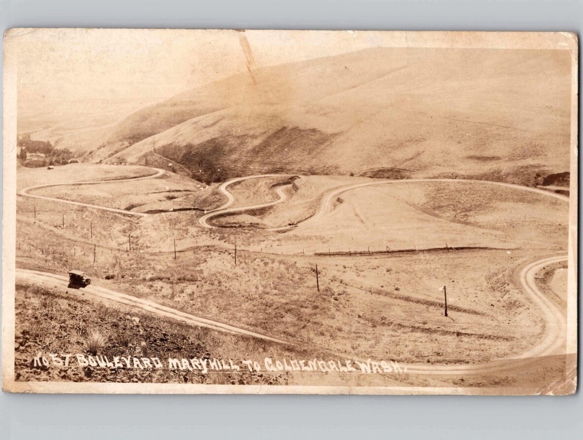 c1910 Boulevard Maryhill To Goldendale Washington WA RPPC Real Photo Postcard