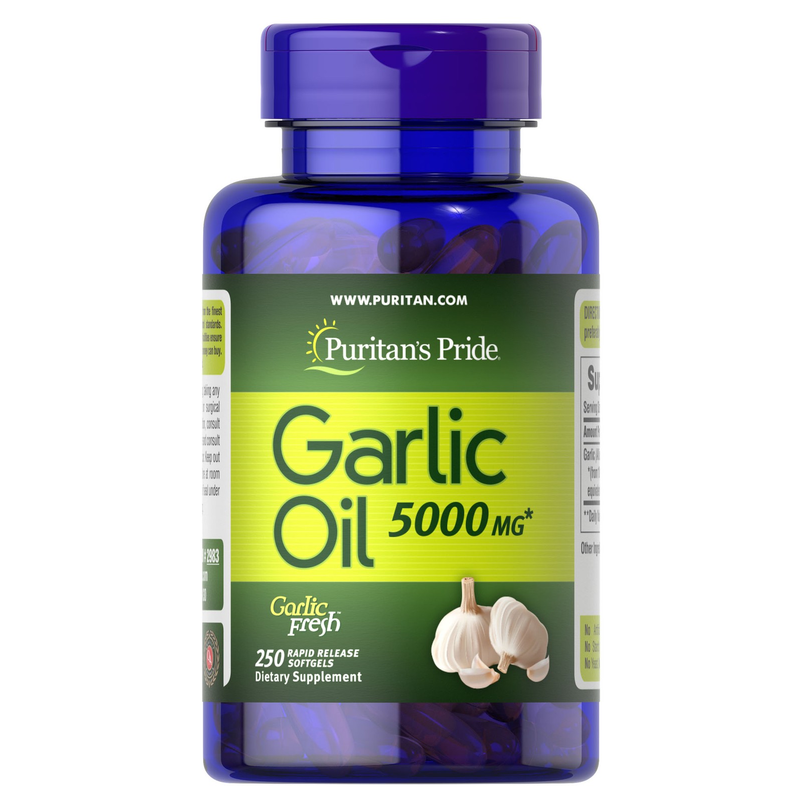 Puritan\'s Pride Garlic Oil 5000 mg - 250 Rapid Release Softgels