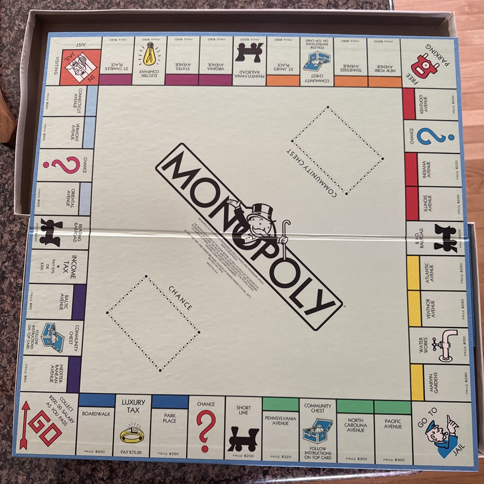 Vintage 1985 Monopoly Board Game by Parker Brothers COMPLETE SET 