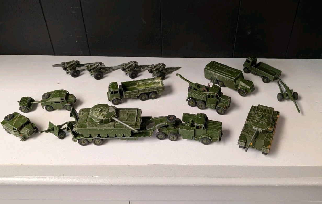 Vintage Dinky Supertoys Military Vehicles Lot & Some Reg Dinky Toys Tootsie Toys
