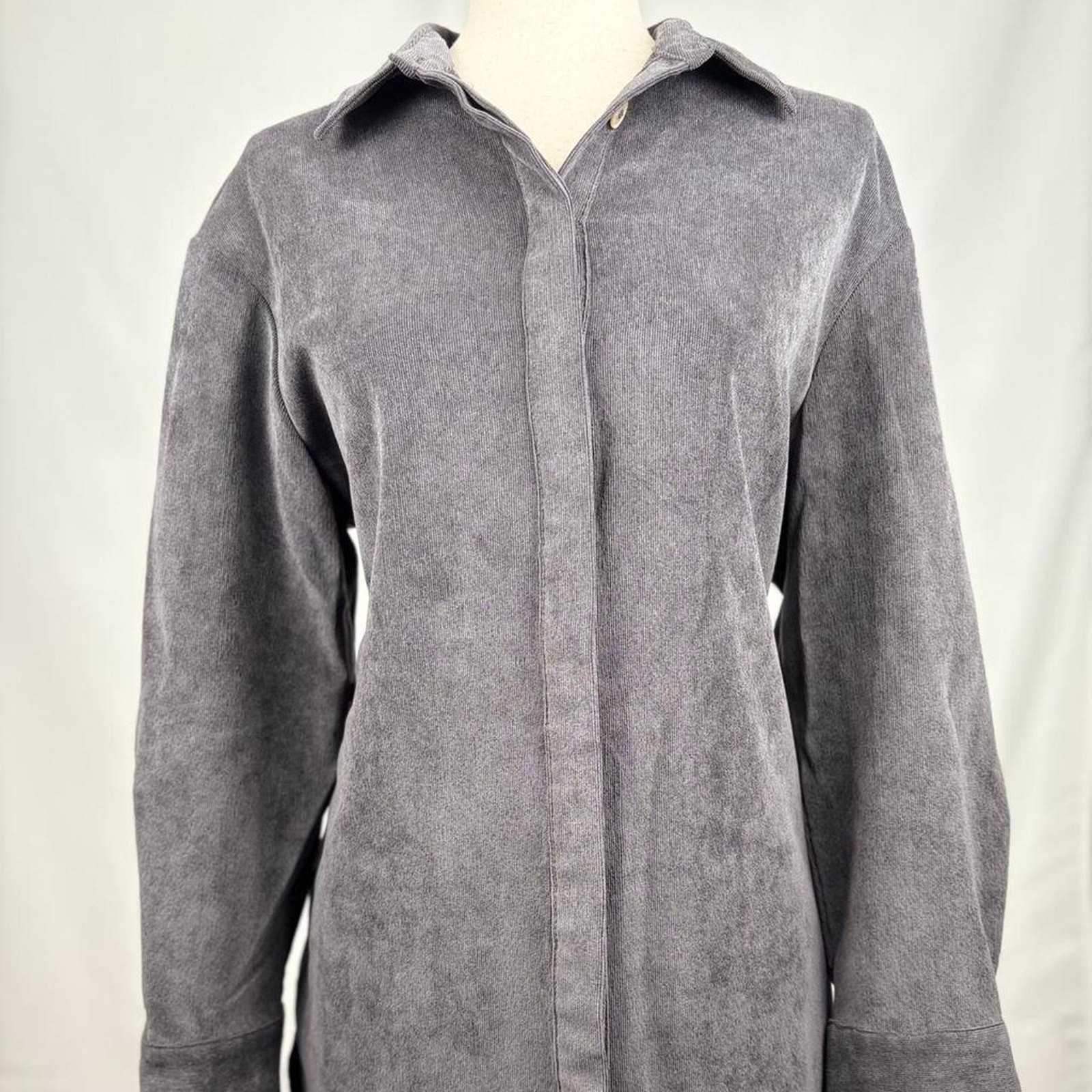 Zara gray corduroy shirt dress