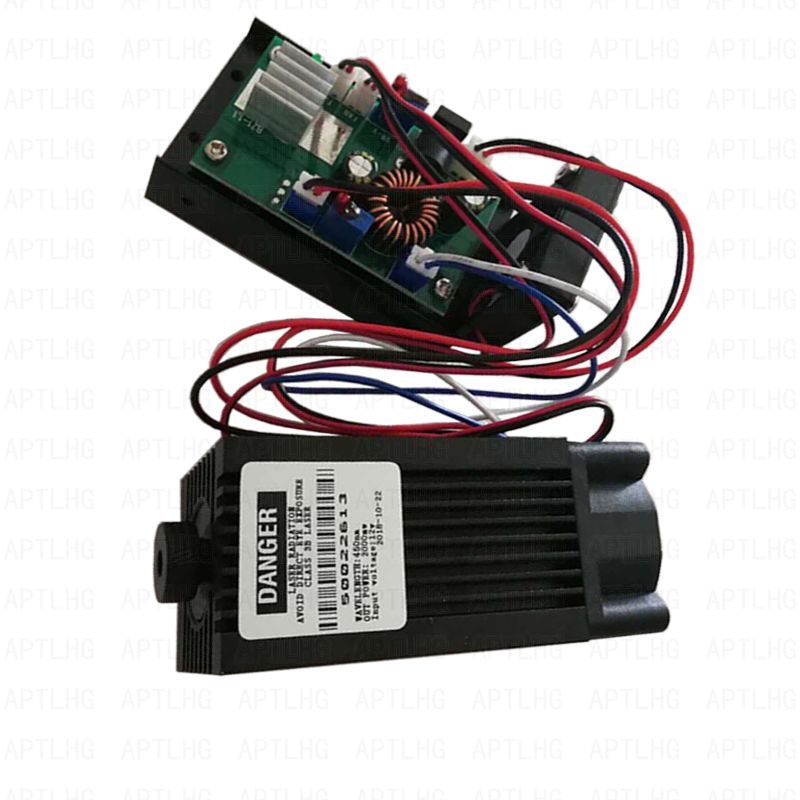 High Quality Focusable 450nm 2W Blue Laser Module Diode TTL 12V Carving/Burning