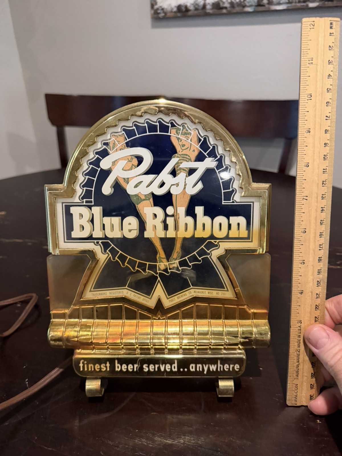 Vintage Pabst Blue Ribbon Beer Lighted Sign 1940's 1950's Bathing Suits Rare 