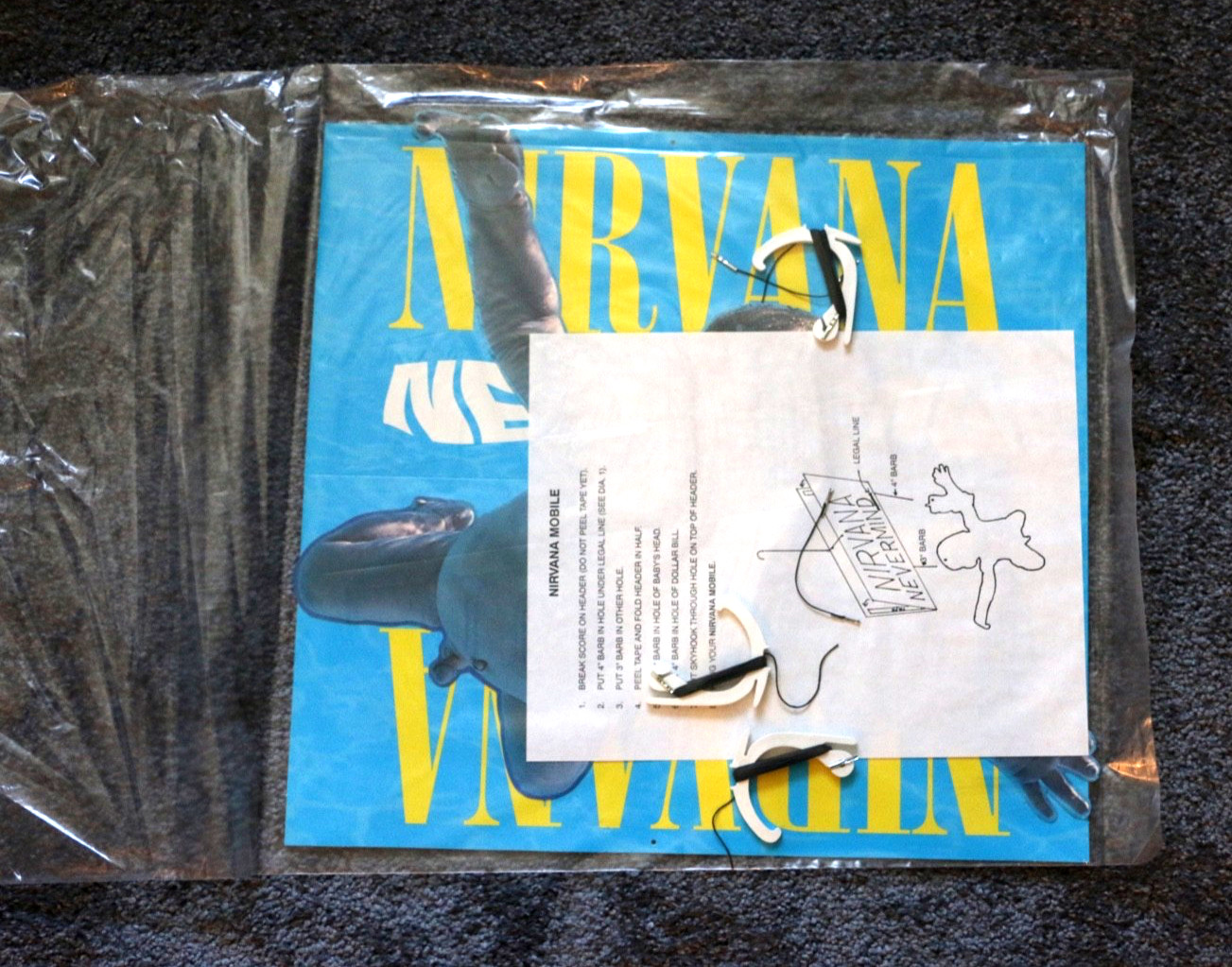 Vintage 1991 Nirvana Nevermind in store Promo Mobile SubPop