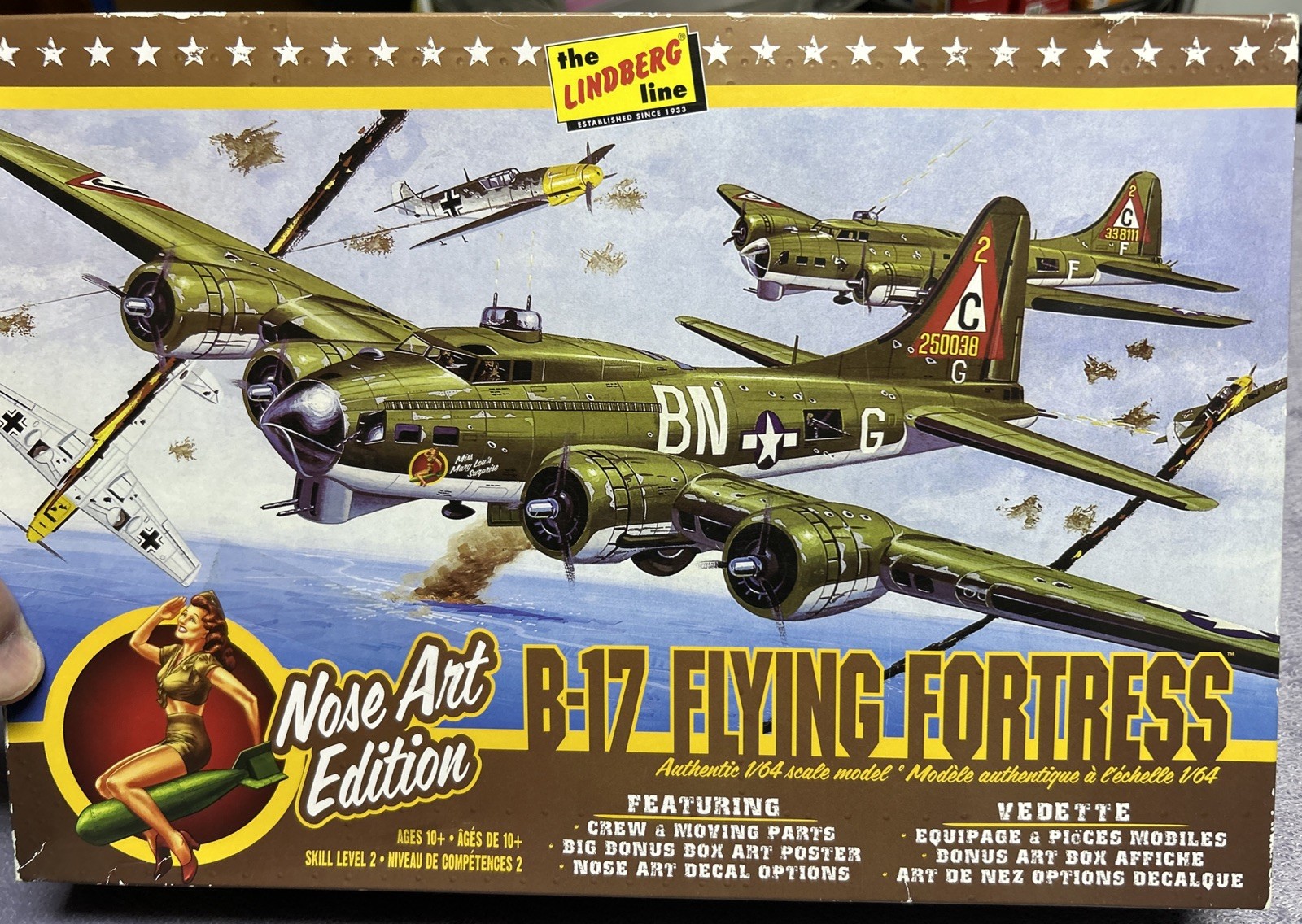 The Lindberg Line “B-17 FLYING FORTRESS” Nose Art Edition 2015 1/64 Scale Model 