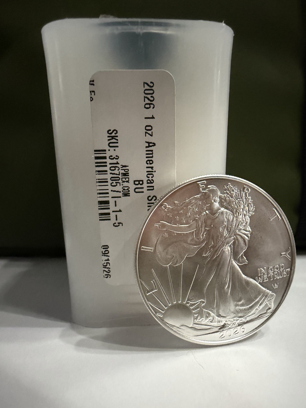 2026 $1 American Silver Eagle 1 oz Brilliant Uncirculated/ Out Of Mint Tube