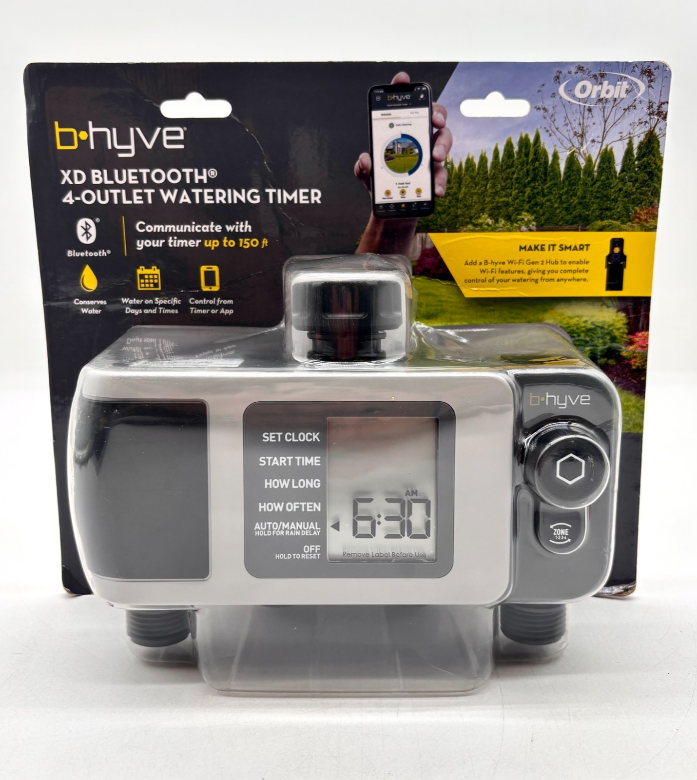 Orbit B-hyve XD Bluetooth 4-Outlet Hose Watering Timer Sprinkler Timer Brand New