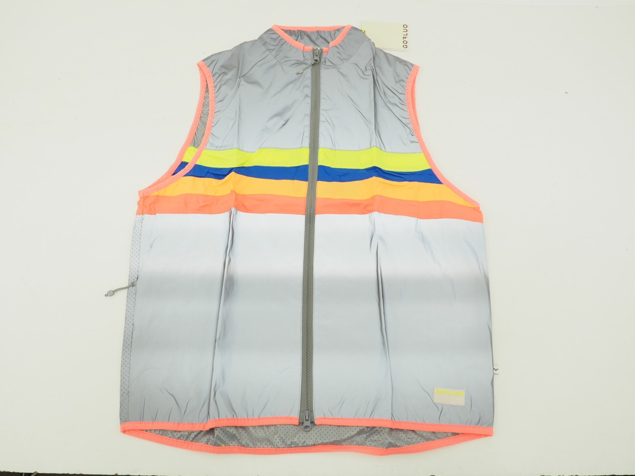 New GOFLUO Manhattan Bodyglower Vest Grey Reflective Size Medium US 8-10  Neon