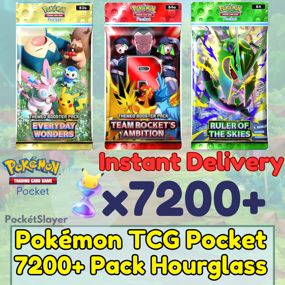 【INSTANT AUTO SEND】 Pokemon TCG Pocket Trading Card Game with 7200+ Hourglass HG