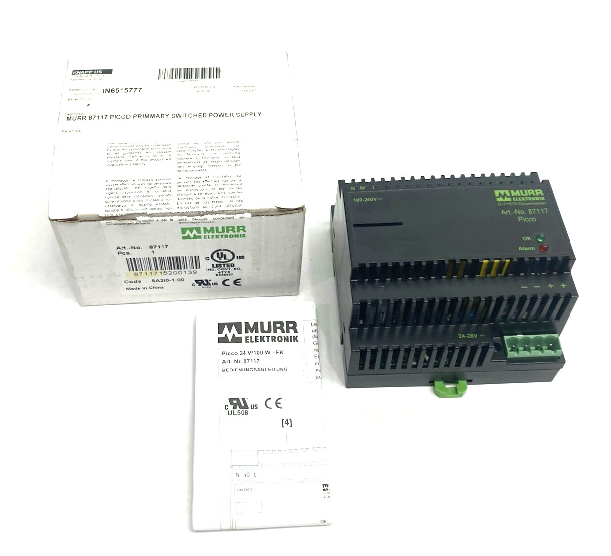 Murrelektronik 87117 Picco Single-Phase Power Supply Unit 24V/4,2A 5A2I0-1.00