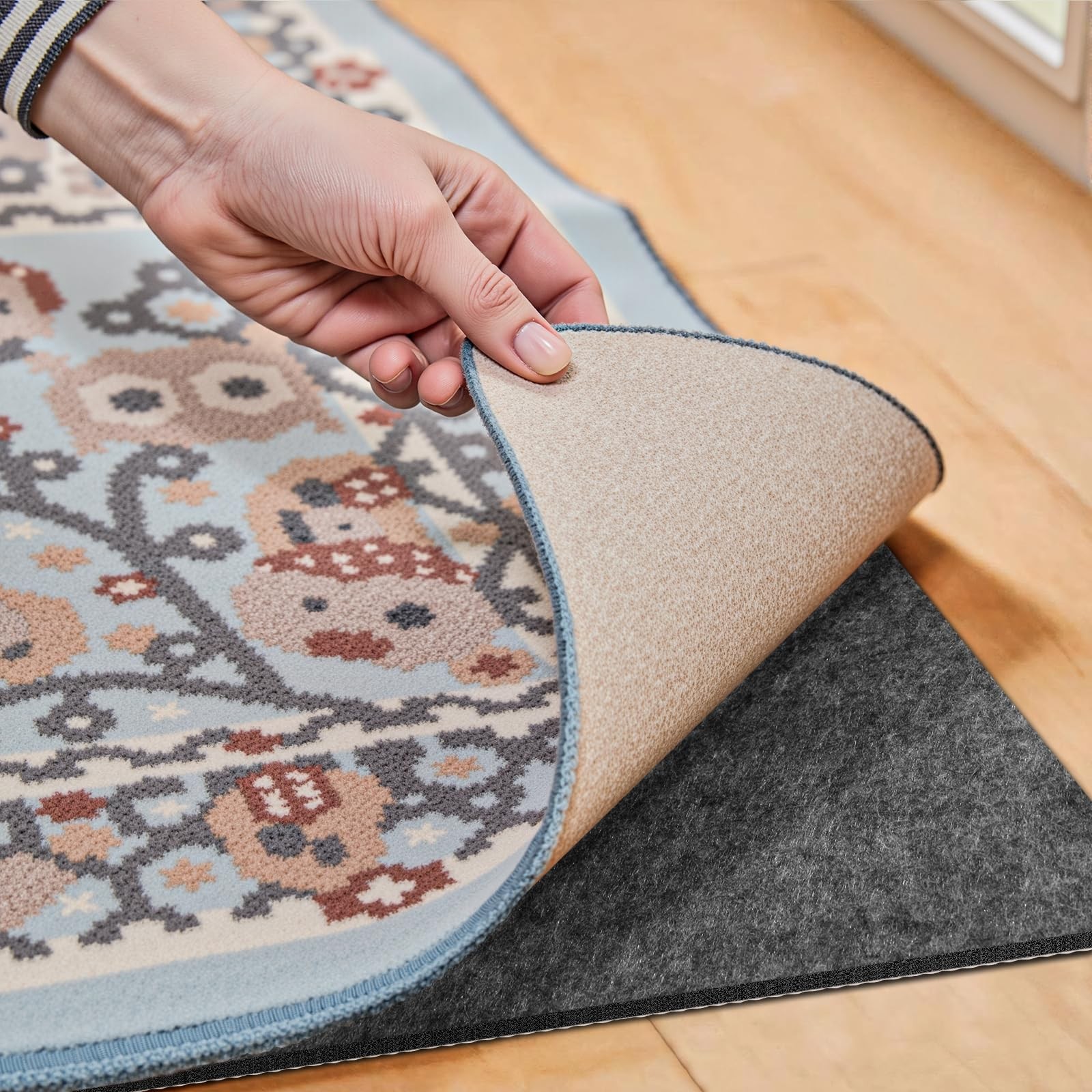 Waterproof Rug Pad, 7x9 Ft Under Area Rug Carpet Pad, Non Slip Rug Pads for A...