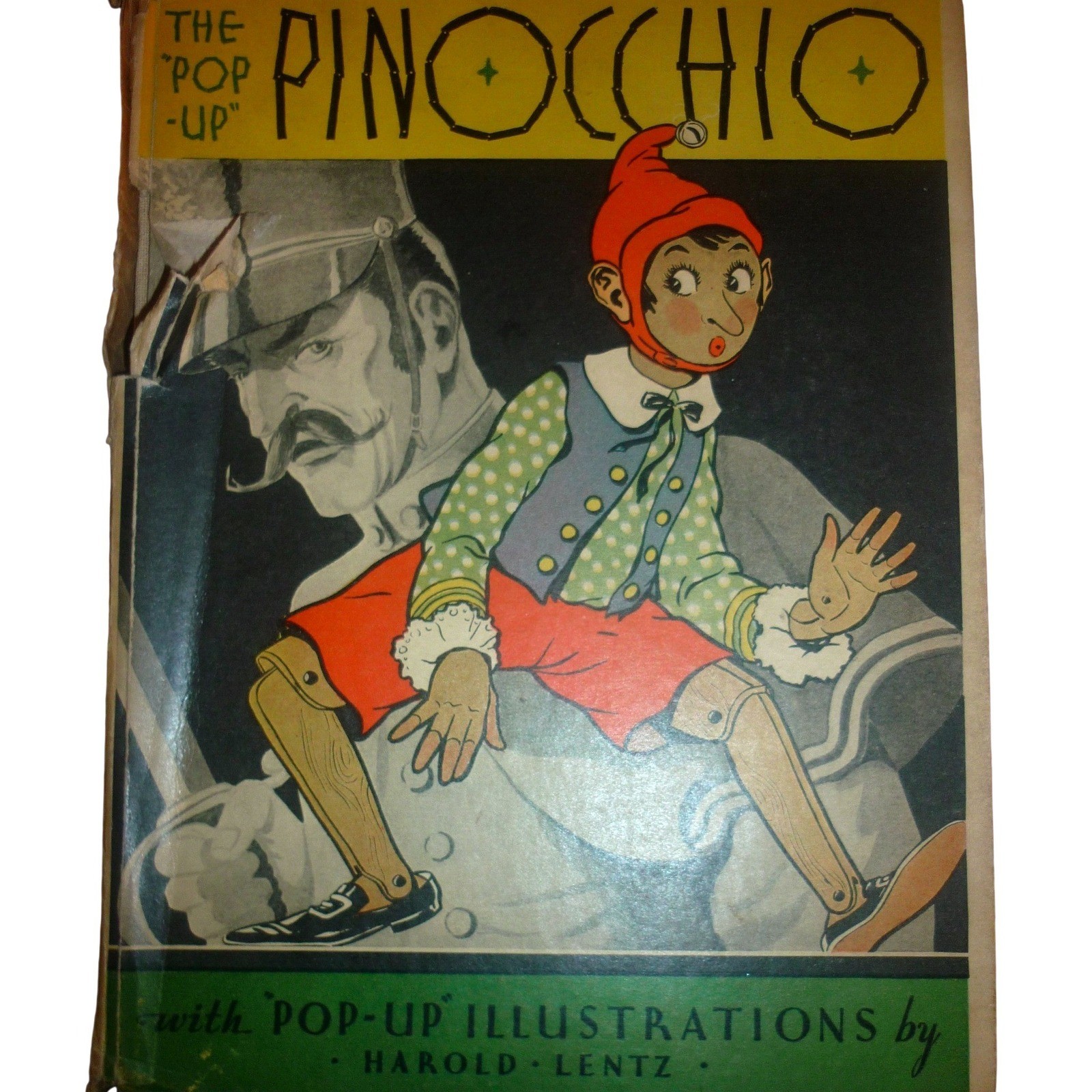 Vintage 1933 The Pop-Up Pinocchio Harold Lentz Blue Ribbon Books Hardcover 9in