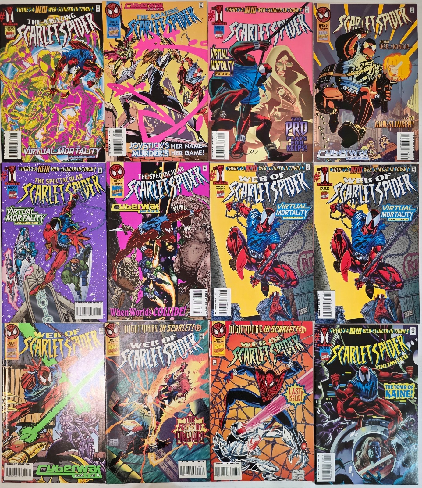 Scarlet Spider Lot (12) NM-Amazing, Spectacular, Web, Unlimited 1995 High Grade 