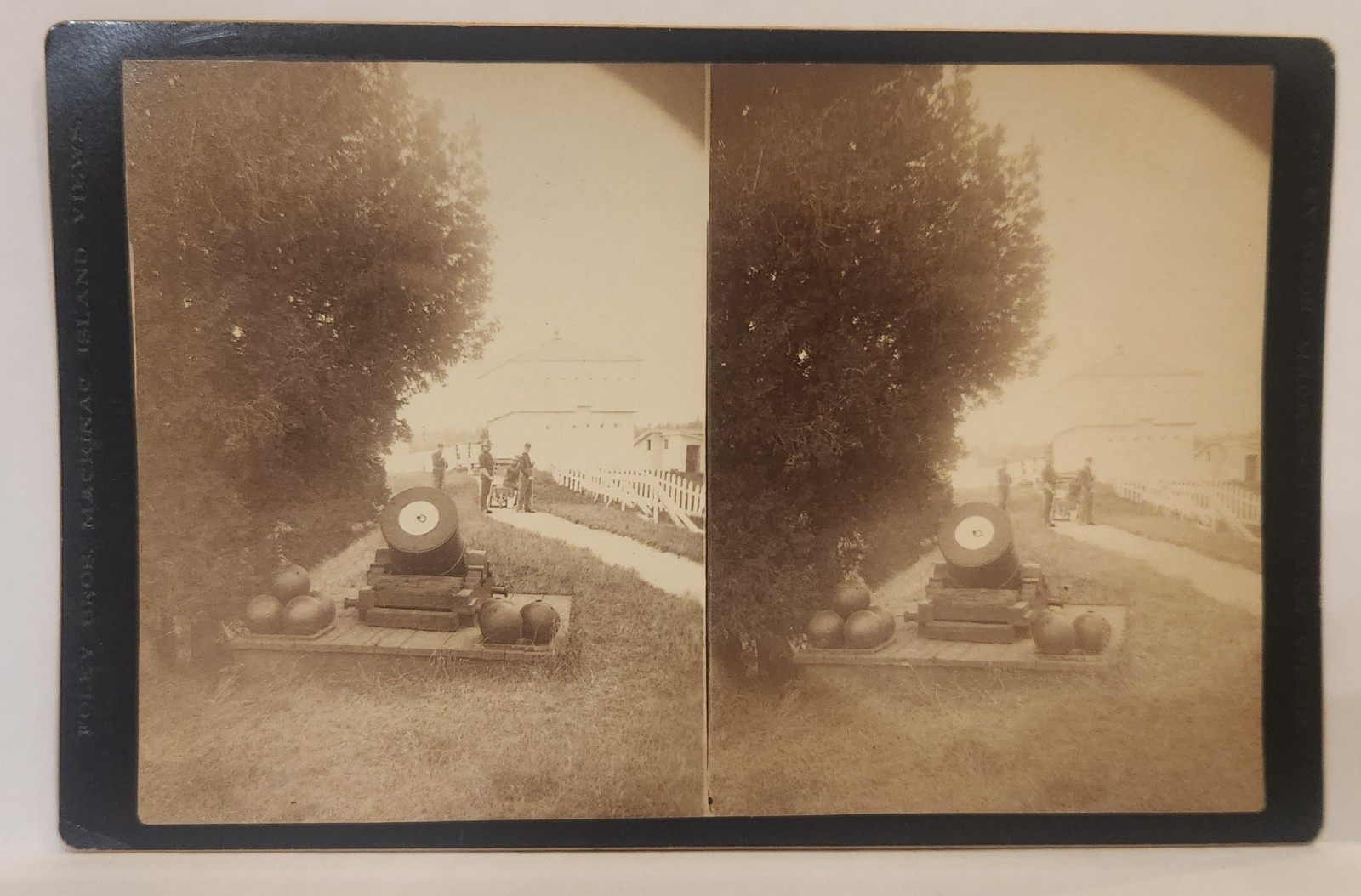 Mackinac Island Michigan Stereoview- Fort Soldiers Military Foley Brothers 1880s