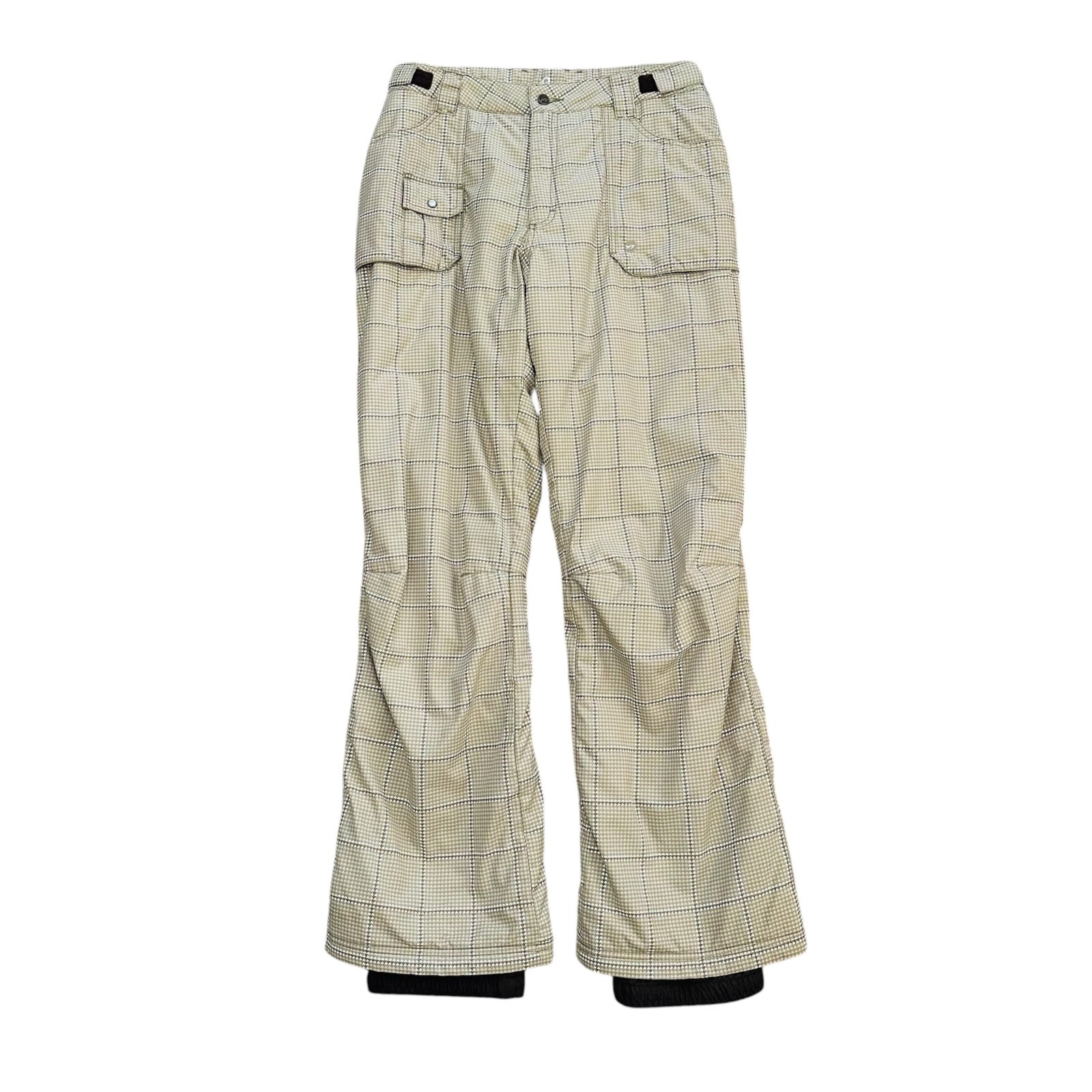 Orage Women\'s Size XL Houndstooth Thermolite Beige White Snow Pants