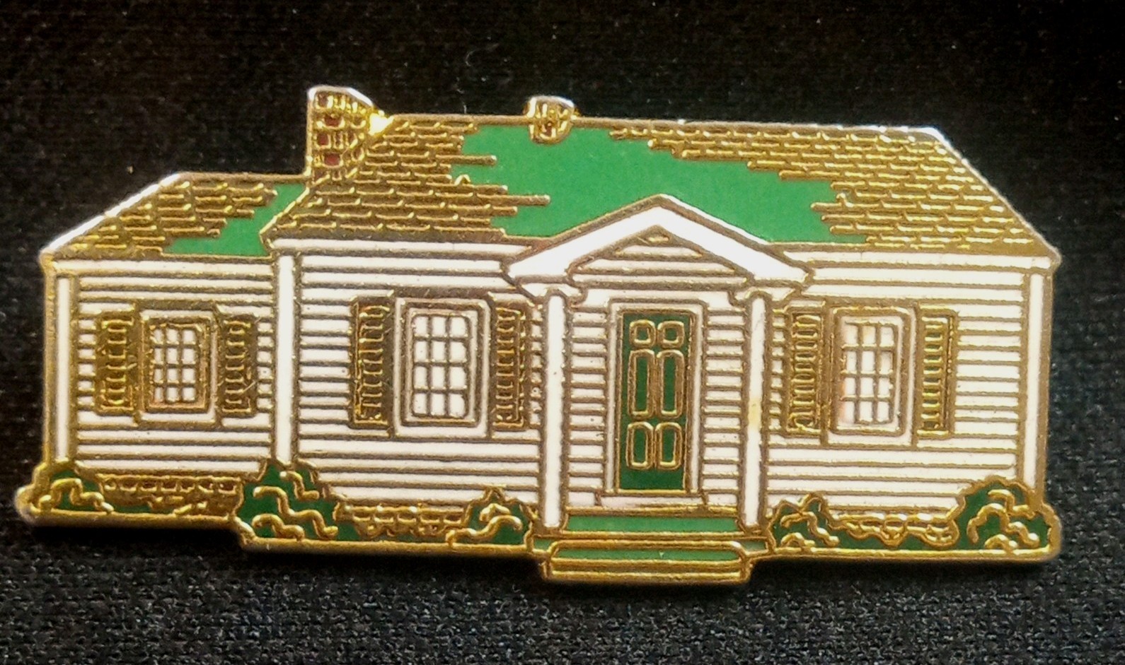 GARNAY Vintage House Gold Tone & Enamel Brooch Pendant 1 1/2” X 1/2” Rare E41 GARNAY Vintage House Gold Tone & Enamel Brooch Pendant 1 1/2” X 1/2” Rare E41