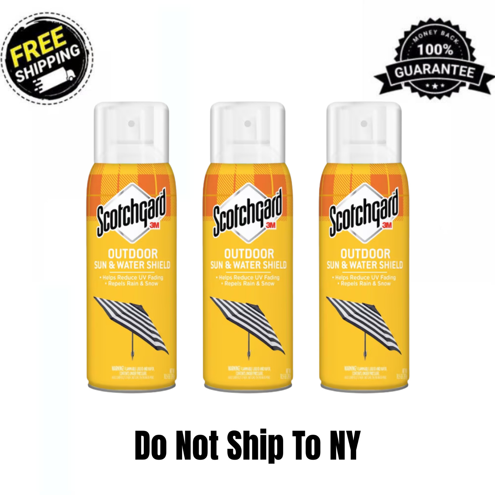 (3 Pack) Scotchgard UV Water & Sun Shield Fabric Protective Spray 10.5 oz