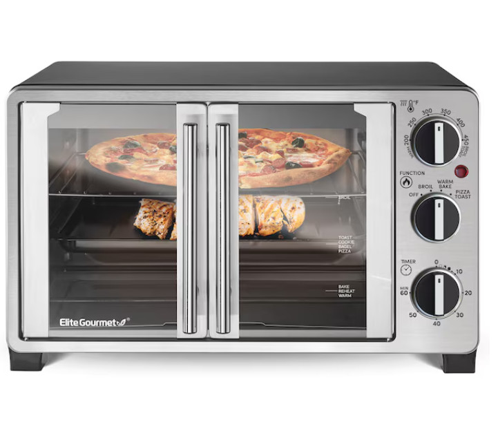 Elite Gourmet Double Door Oven with Rotisserieand Convection