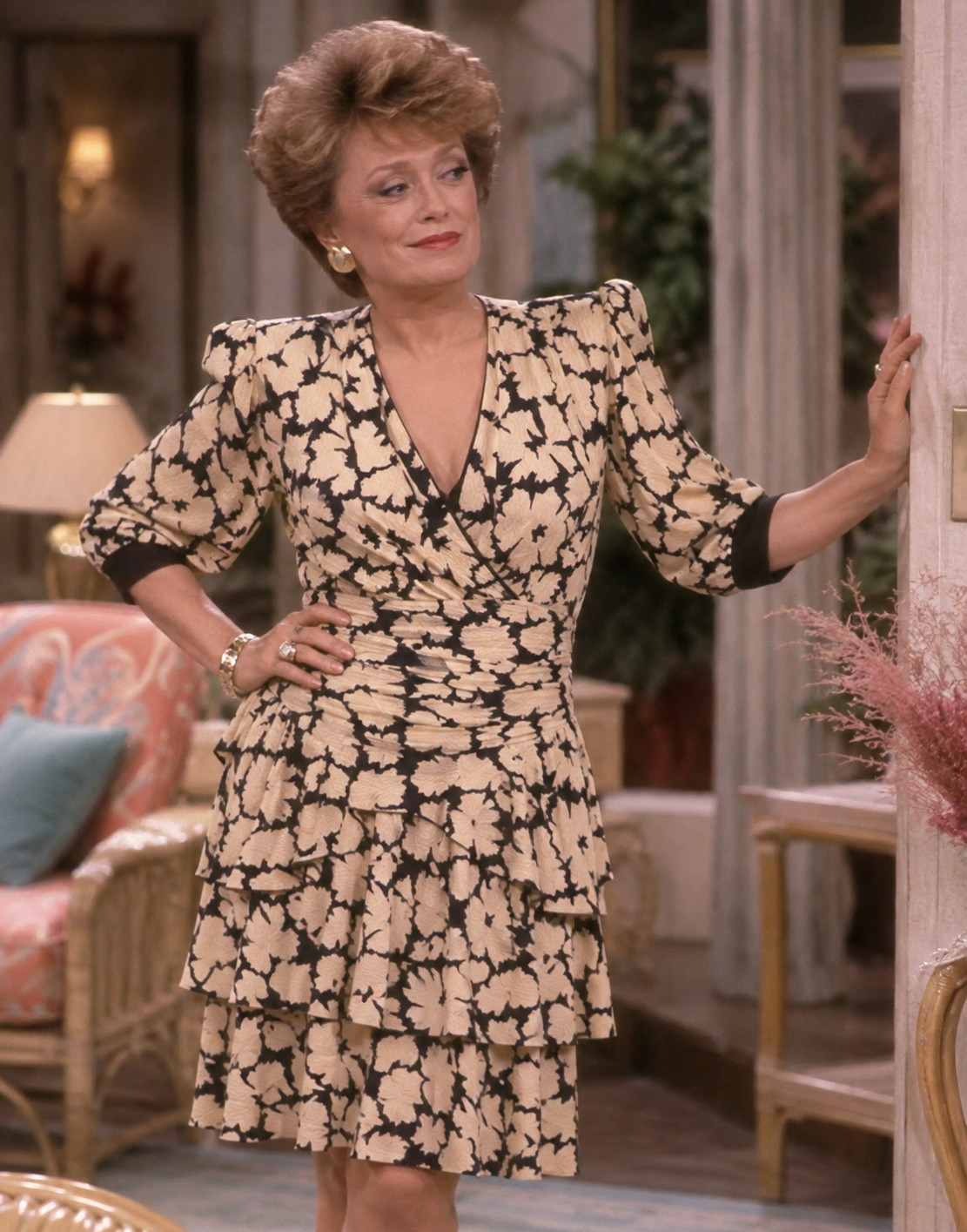 RueMcclanahan Owned & Worn 80's silk dress from Golden Girls Costumer