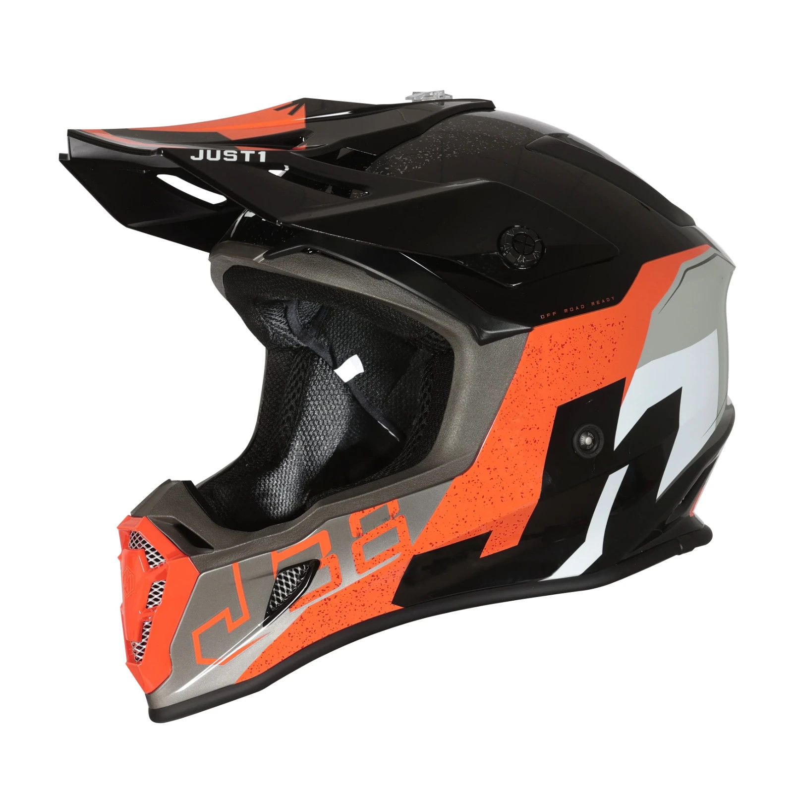 JUST1 J38 HELMET MOTOCROSS ENDURO KORNER GLOSS ORANGE BLACK SIZE MEDIUM