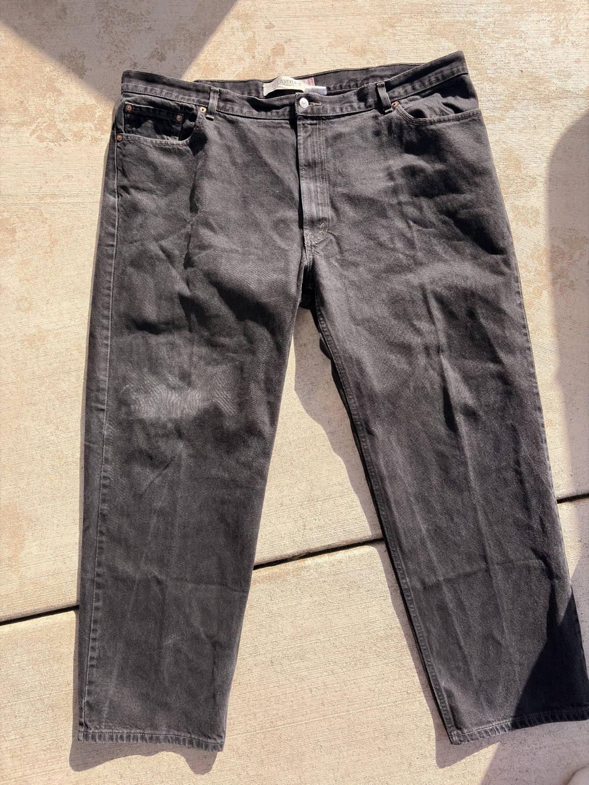 Levi\'s 550 Men\'s Black Jeans 48x32 Relaxed Fit Tapered Denim Big & Tall