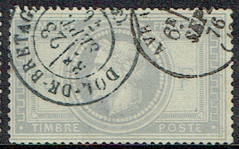 FRANCE 1869 5f lilac-grey on greyish, a superb - 44092