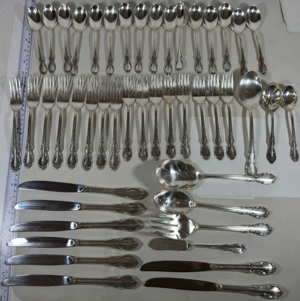 Vintage 1847 Roger’s Bros Silverplate Reflection Flatware 47 Pc Set Silverware