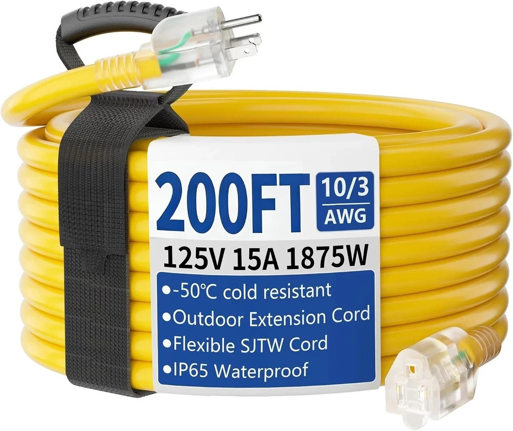 Cismorvex 200ft Outdoor/Indoor Extension Cord with Lighted 10/3 Gauge Ultra 3... Cismorvex 200ft Outdoor/Indoor Extension Cord with Lighted 10/3 Gauge Ultra 3...