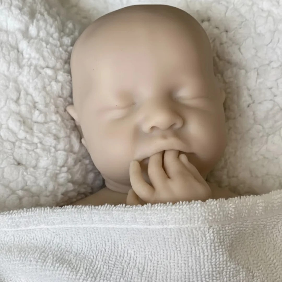 16 Inch Levi Full Body Solid Silicone Reborn Baby Boy Doll Open Mouth Handmade