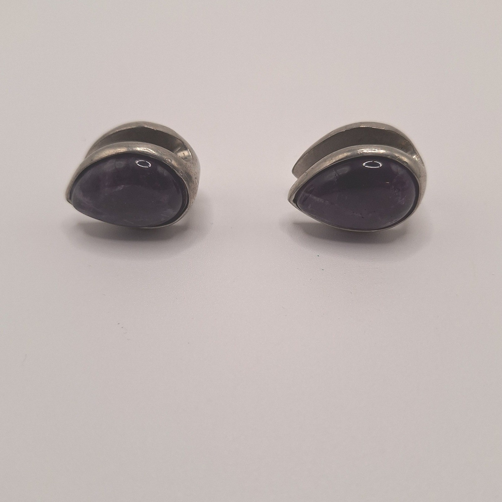 Vintage amethyst cuff links ear weights sculptural organic Mid Century Modernist Vintage amethyst cuff links ear weights sculptural organic Mid Century Modernist