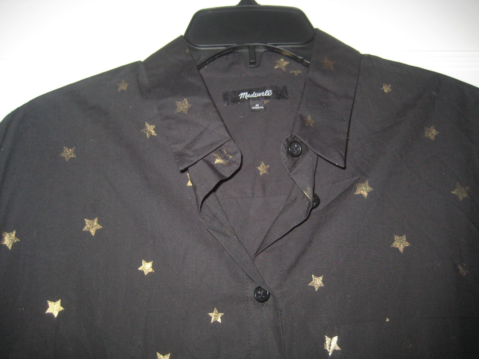 NEW Madewell black gold star ex-boyfriend oversize button up shirt size medium NEW Madewell black gold star ex-boyfriend oversize button up shirt size medium