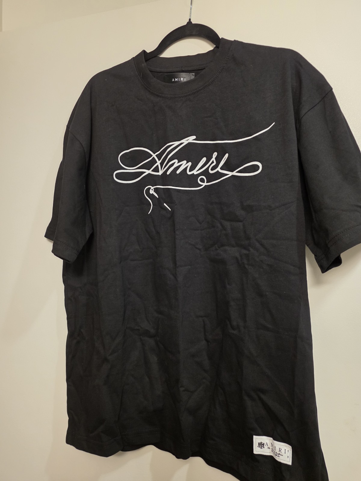 AMIRI Men\'s Stitch  Sleeve T-Shirt in Black Size xl