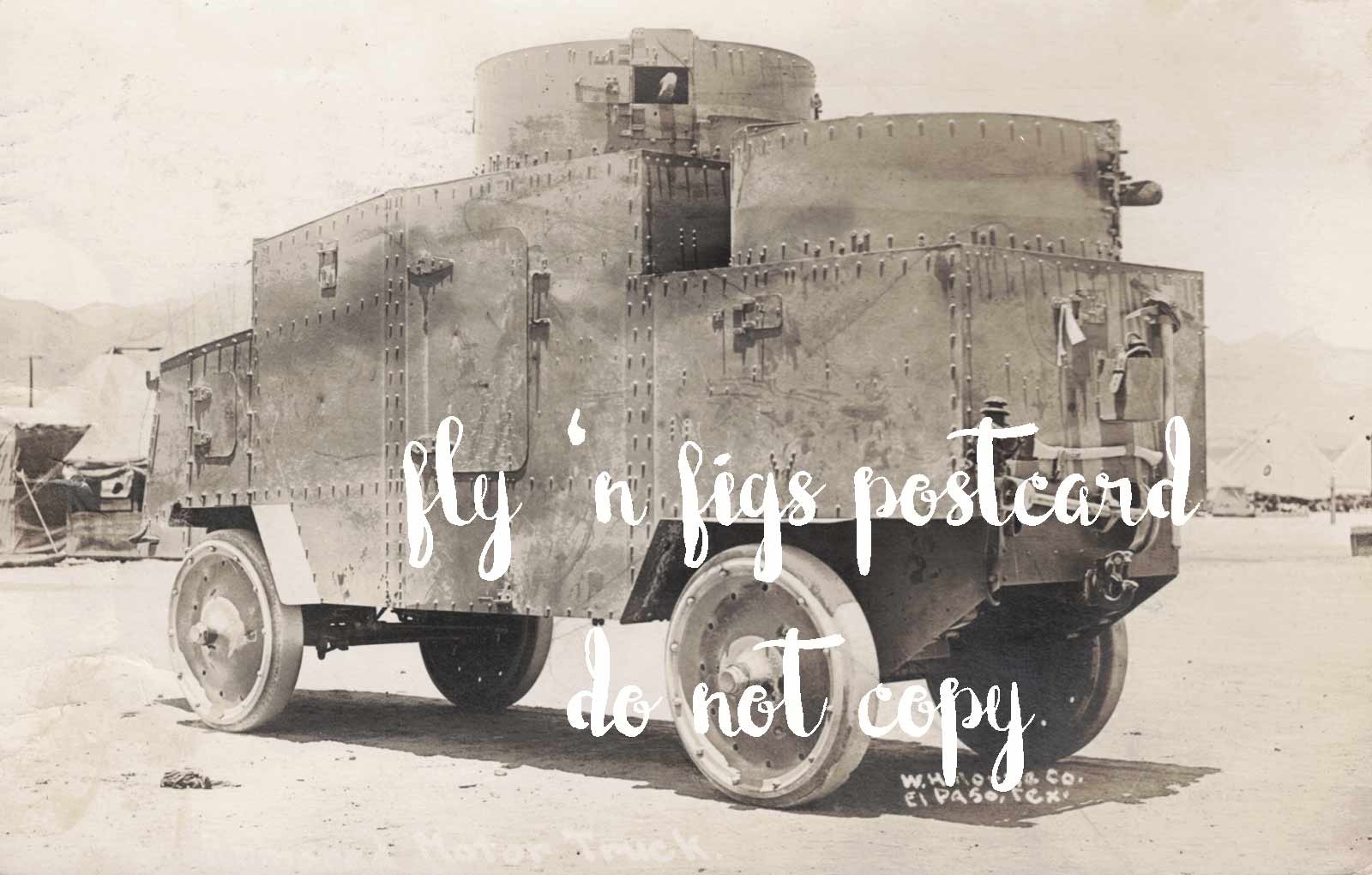 Punitive Expedition Border War 1916 ARMORED MOTOR TRUCK RPPC postcard Horne