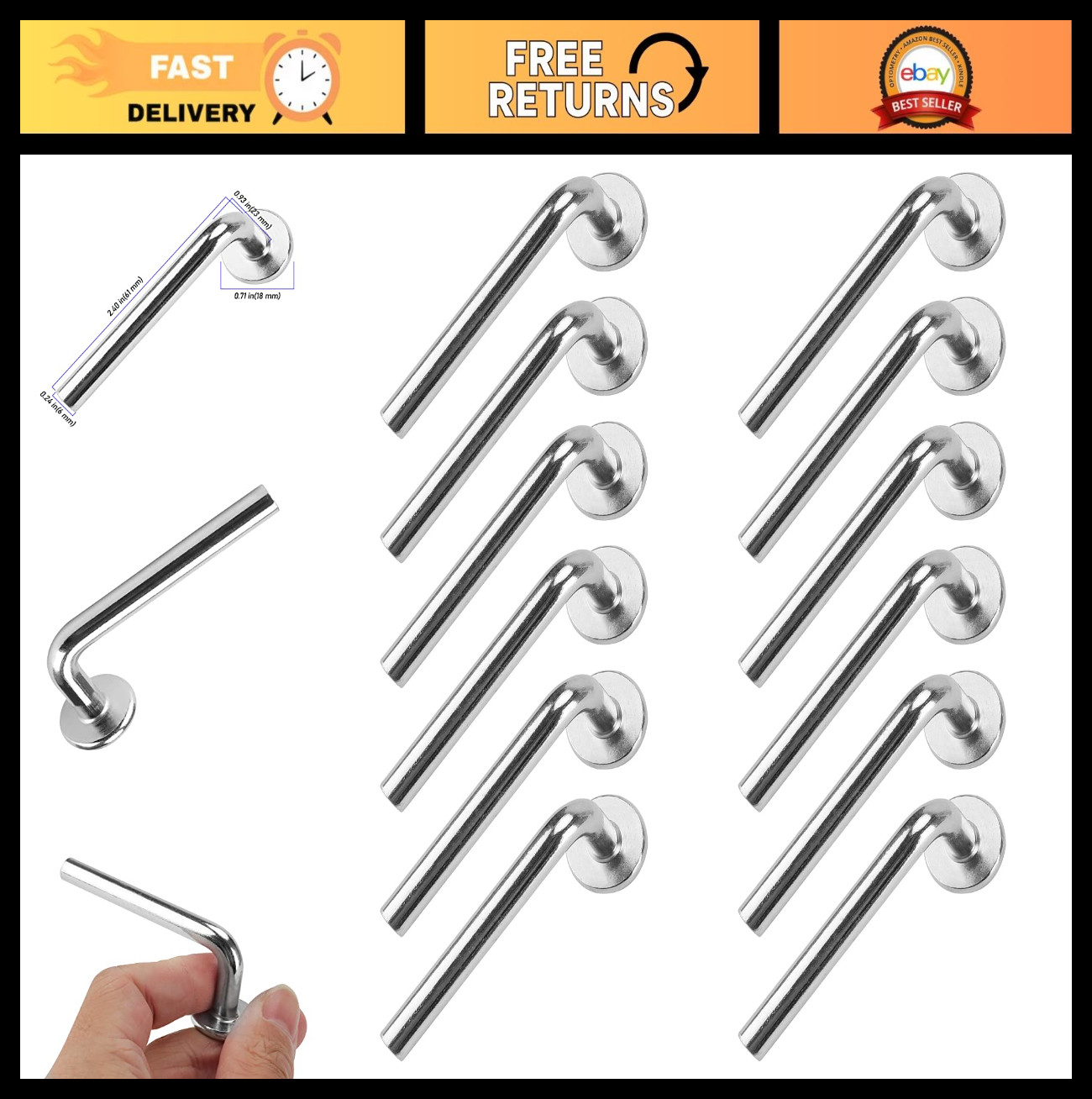 100 Pack Universal Pallet Rack Drop Pins, Round Head J Bolt Safety Pins for Shel