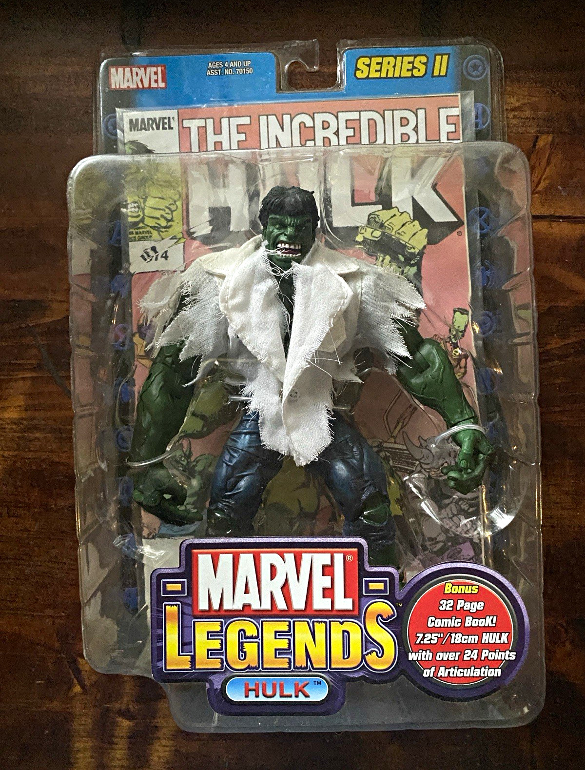 Toy Biz Marvel Legends Series 2 (2002) Hulk Torn Shirt Variant w/Comic | NIB