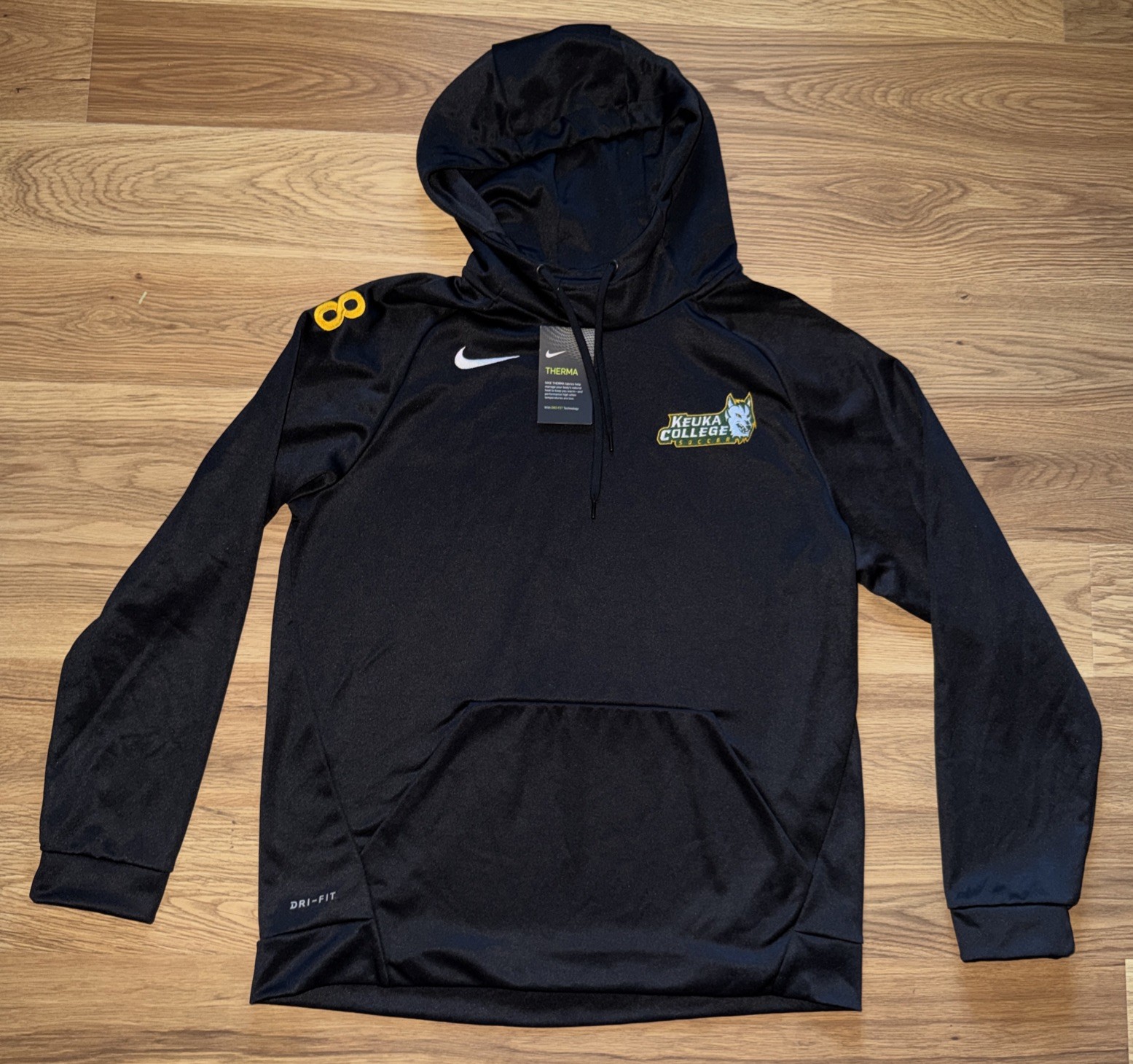 Keuka College Soccer Nike Mens Size Large L Dri-Fit Therma Hoodie Sweatshirt NWT