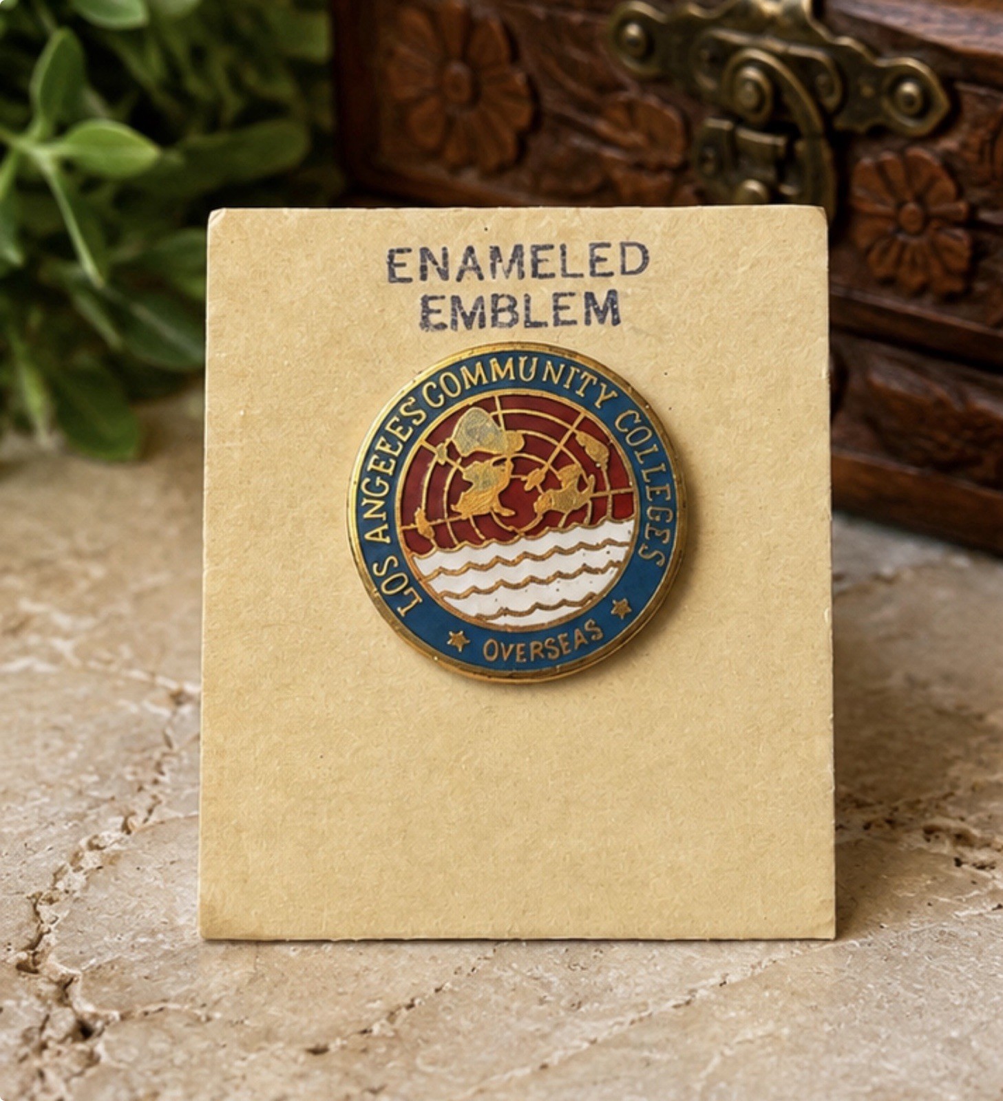 Vintage Los Angeles Community Colleges Pin Overseas Enamel Badge Emblem Original