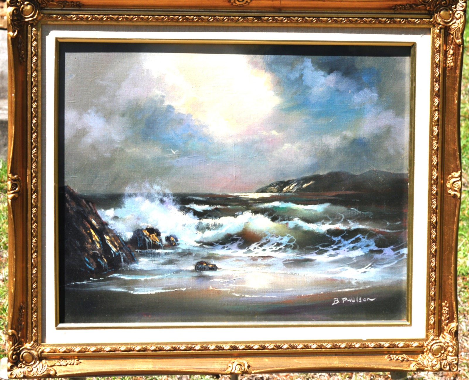 Buck Paulson Seascape Ornate Frame 18x24 Signed by the Artist PBS Art Teacher