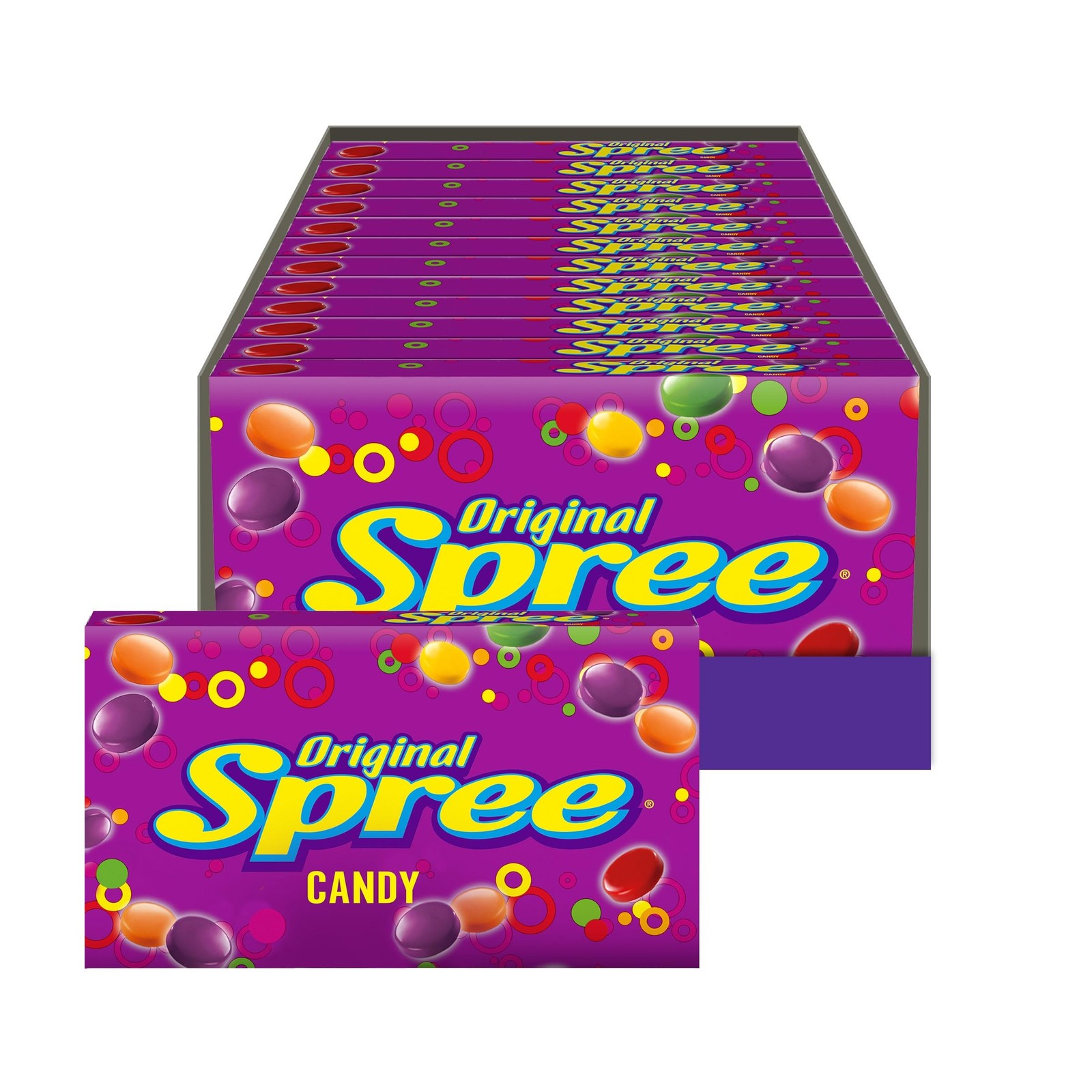 Wonka Spree Original Hard Candy, 5 Ounce Theater Candy Boxes Pack of 12