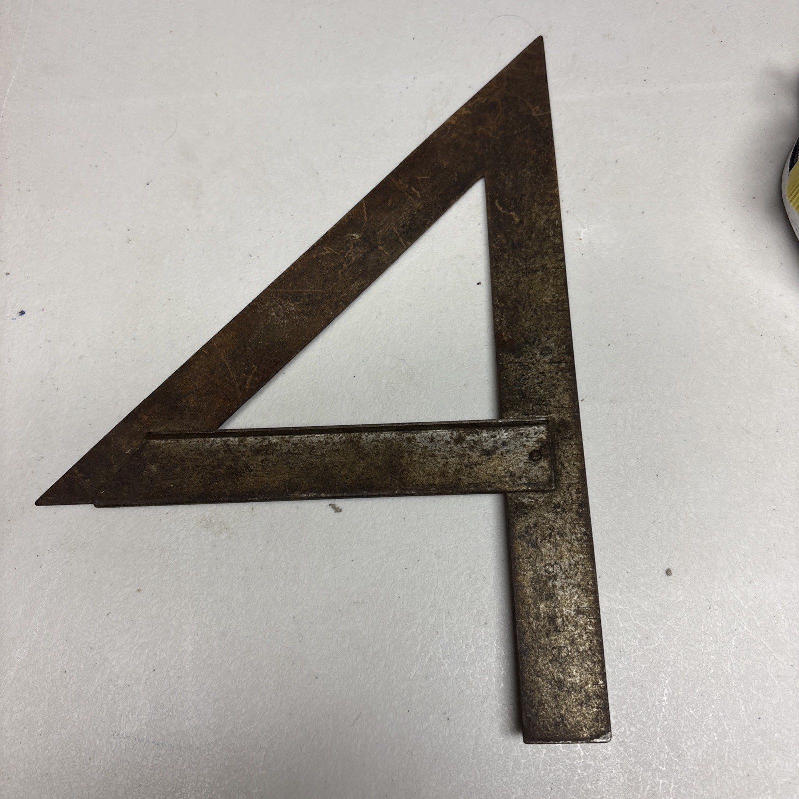 Vintage Antique Tool Works USA Miter Square Triangle Rusty Vintage Antique Tool Works USA Miter Square Triangle Rusty