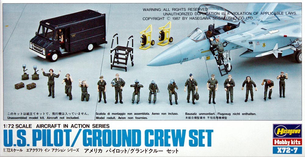 Hasegawa 35007 US Pilot & Ground Crew Set 1/72 Scale Plastic Model Kit Hasegawa 35007 US Pilot & Ground Crew Set 1/72 Scale Plastic Model Kit