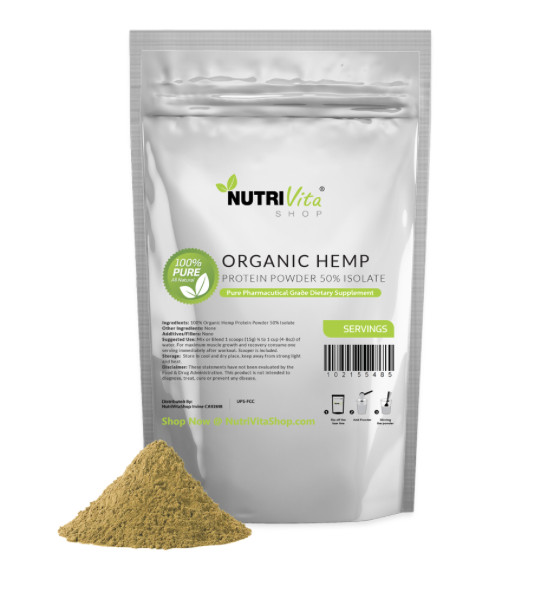 2lb 100% Pure Organic Hemp Protein Powder 50% Isolate nonGMO High Fiber
