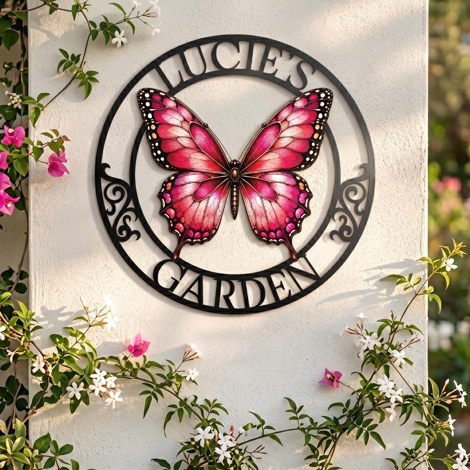 Custom Butterfly Garden Metal Sign, Personalized Garden Name Plaque Custom Butterfly Garden Metal Sign, Personalized Garden Name Plaque