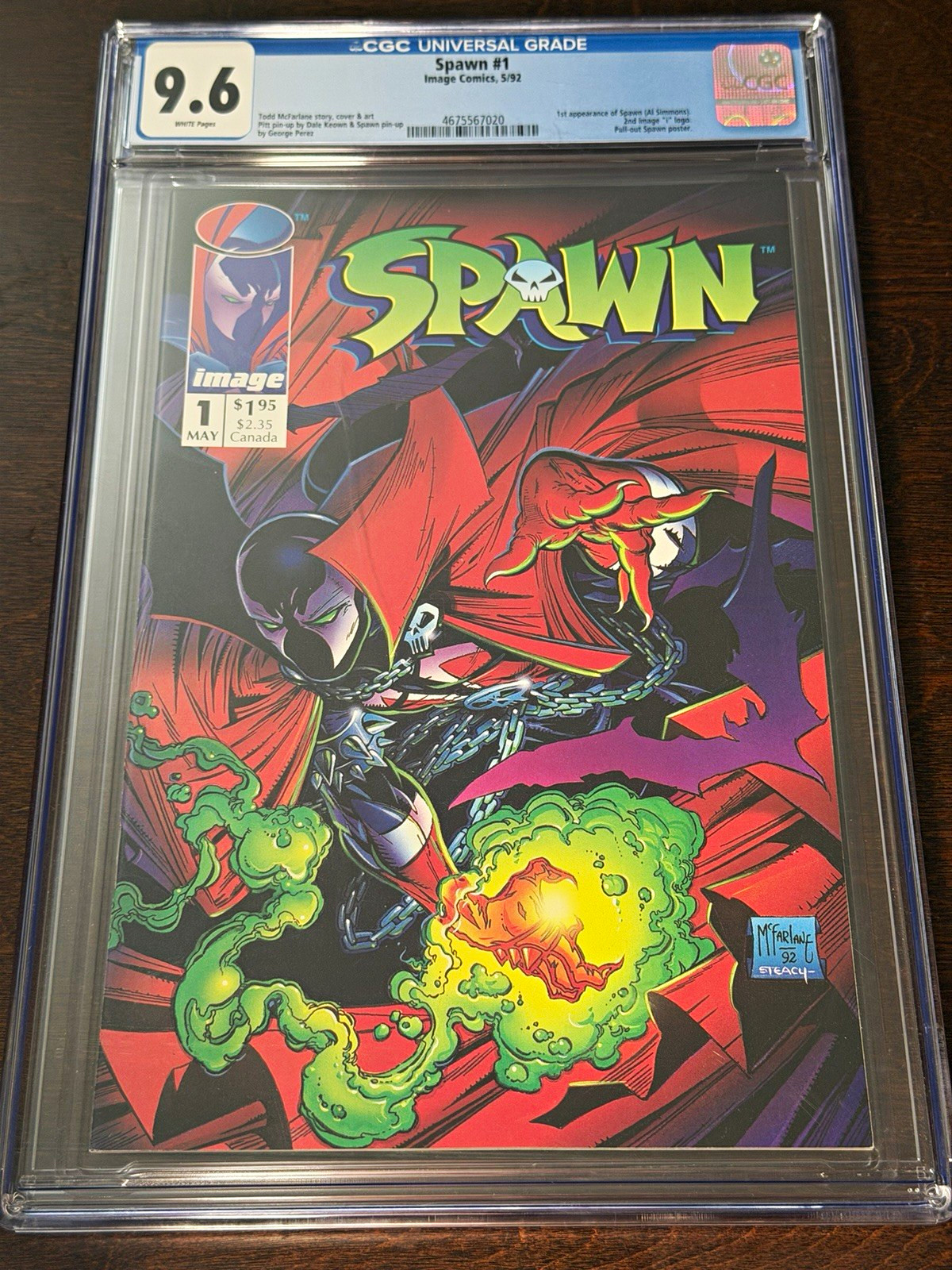 FREE SHIPPING Spawn #1 CGC 9.6 White Pages Image Comics 1992 Todd McFarlane FREE SHIPPING Spawn #1 CGC 9.6 White Pages Image Comics 1992 Todd McFarlane
