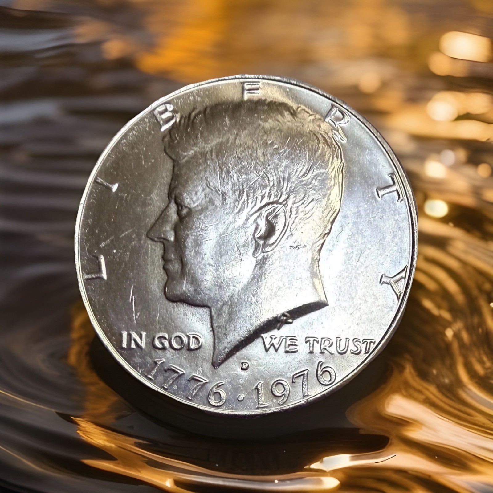 1776-1976D Bicentennial Kennedy Half Dollar RPM D/D DDO & DDR Die Break~Ear