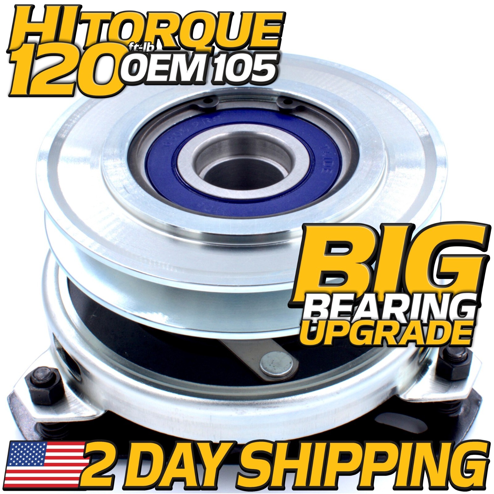 BIGBearing HiTorq 120ftlb (OEM 105) Billet PTO Clutch for John Deere AM119536 BIGBearing HiTorq 120ftlb (OEM 105) Billet PTO Clutch for John Deere AM119536