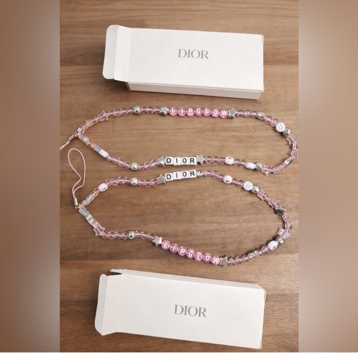 Dior Pink Beaded Phone Strap (2 Pieces) Dior Pink Beaded Phone Strap (2 Pieces)