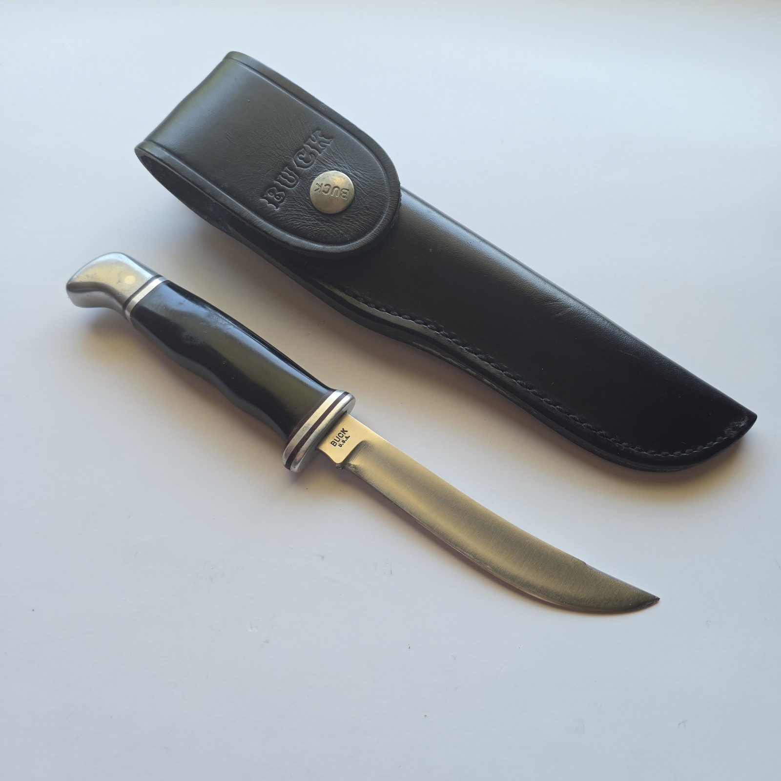Vintage 1967-1972 Buck 118 Personal Fixed Blade Knife 2 Line Stamp Sheath 